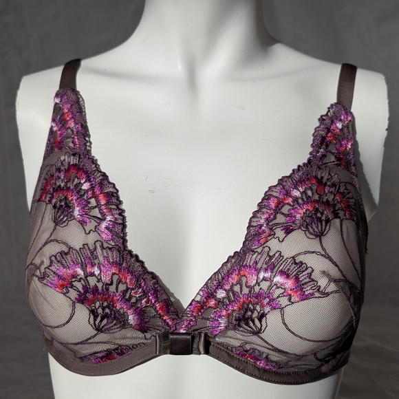 Wacoal Pink and Brown Floral Lace Bra - Picture 2 of 3